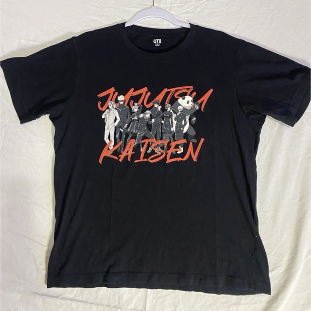 Uniqlo UT Jujutsu Kaisen Anime Graphic T-Shirt Black Mens Large Yuji Gojo JJK